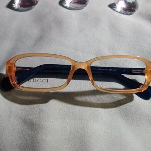 Gucci Children's Unisex Eyeglasses in Orange & Blue with Bear on the side
